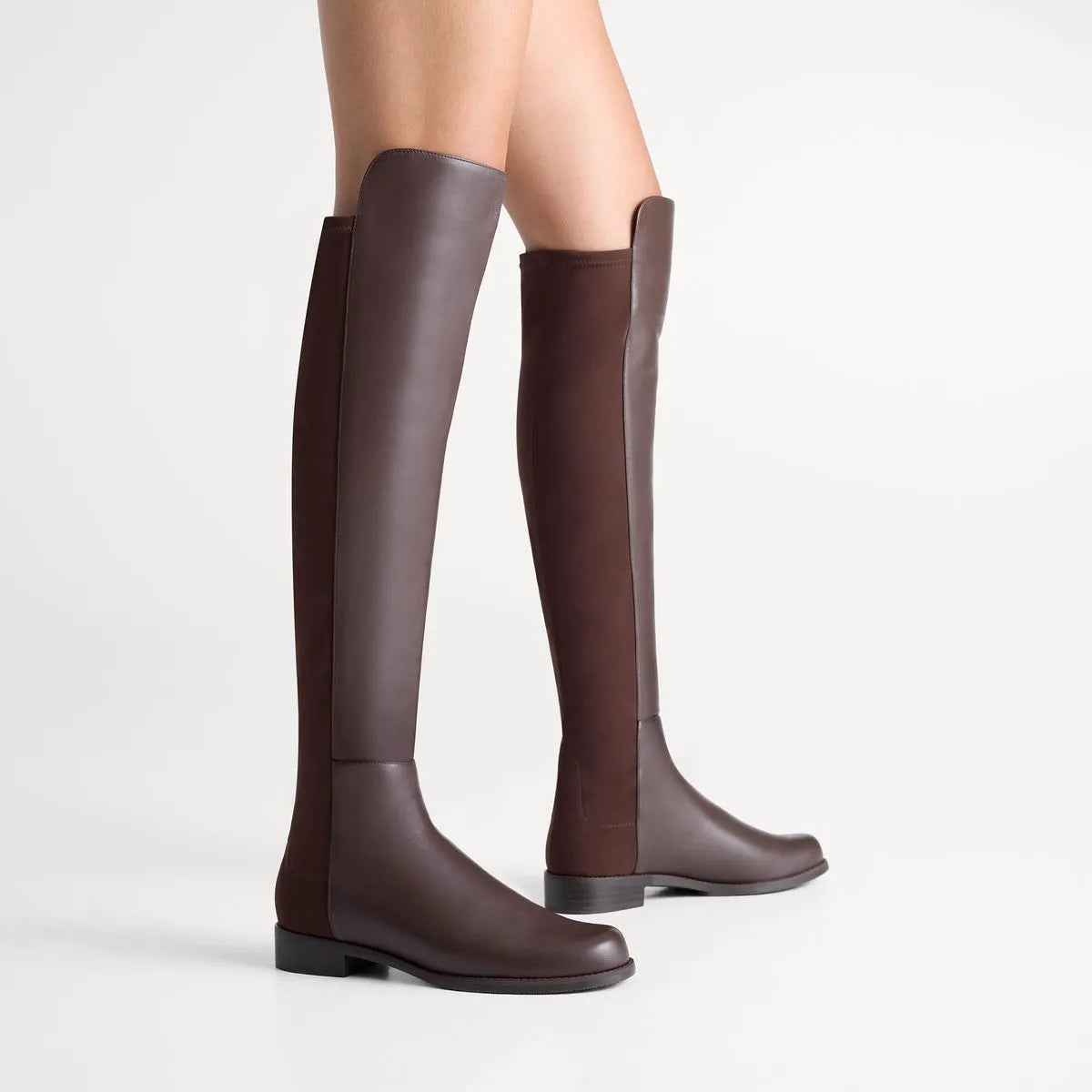 5050 Over-the-Knee Boot - Walnut Leather & Microstretch