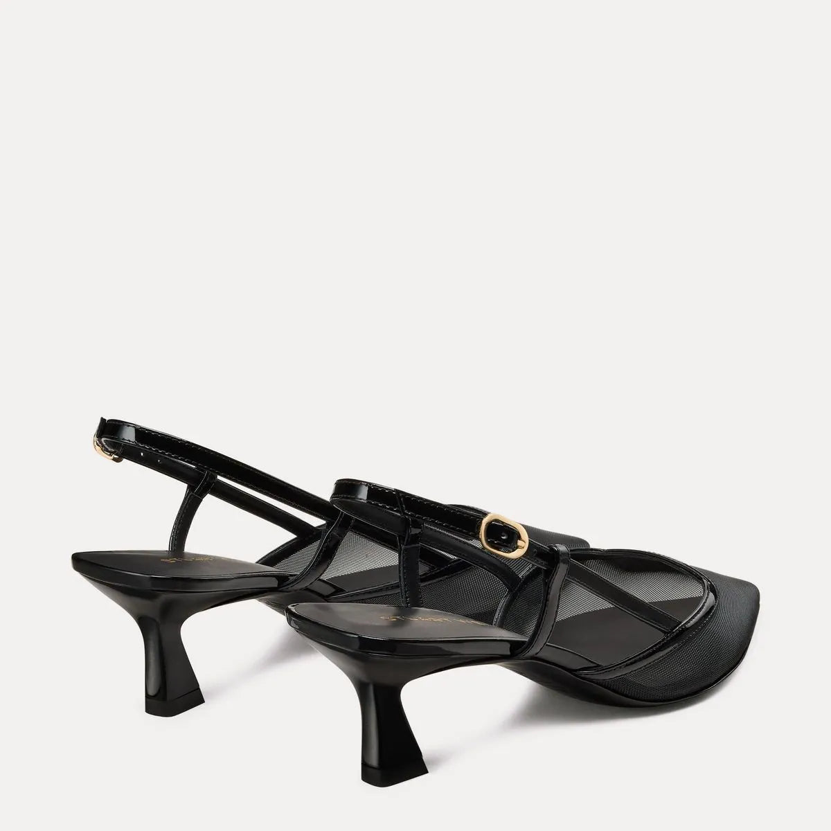 Vinnie Slingback Pump 50 - Black Mesh & Leather