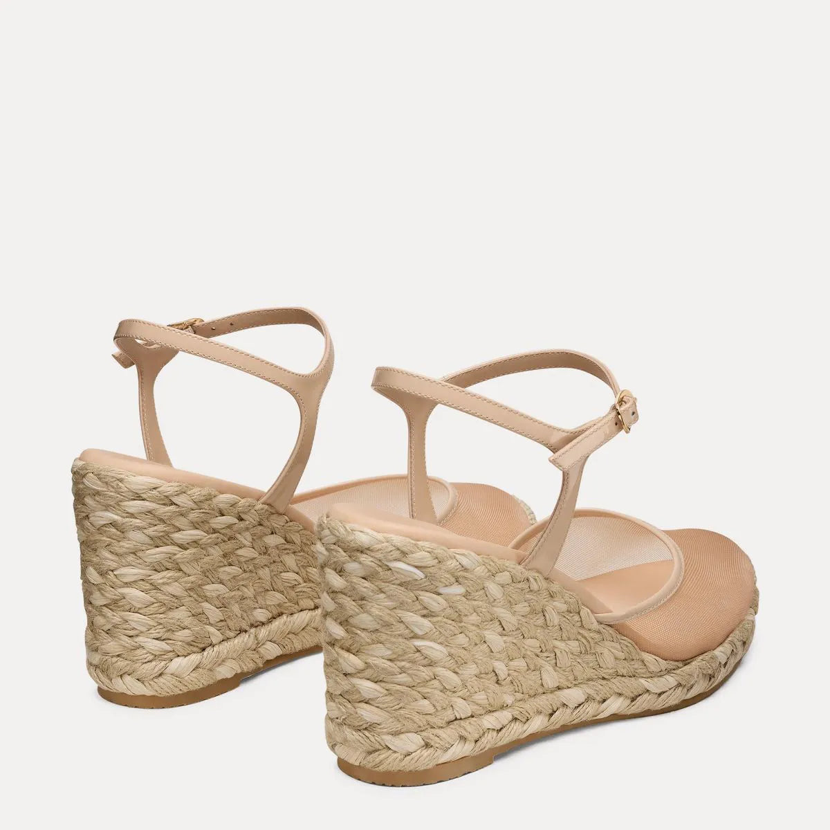 Bareitall Espadrille Wedge - Beige Mesh & Natural Jute