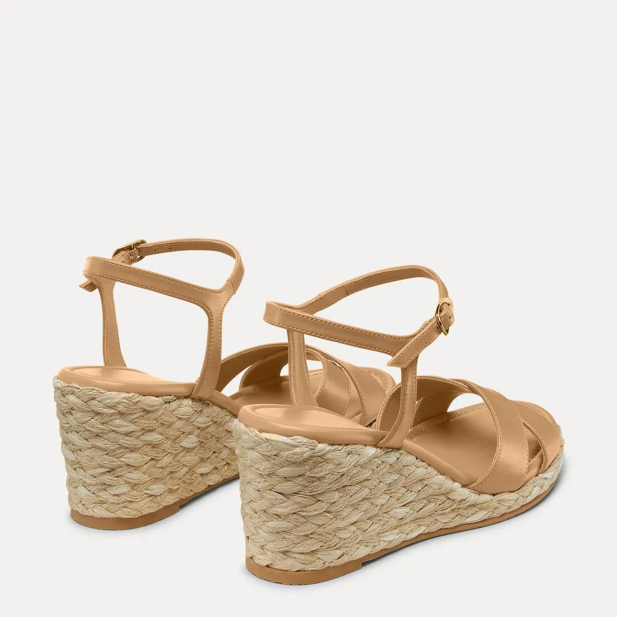 Dayna Espadrille Wedge Sandal - Adobe Beige Leather