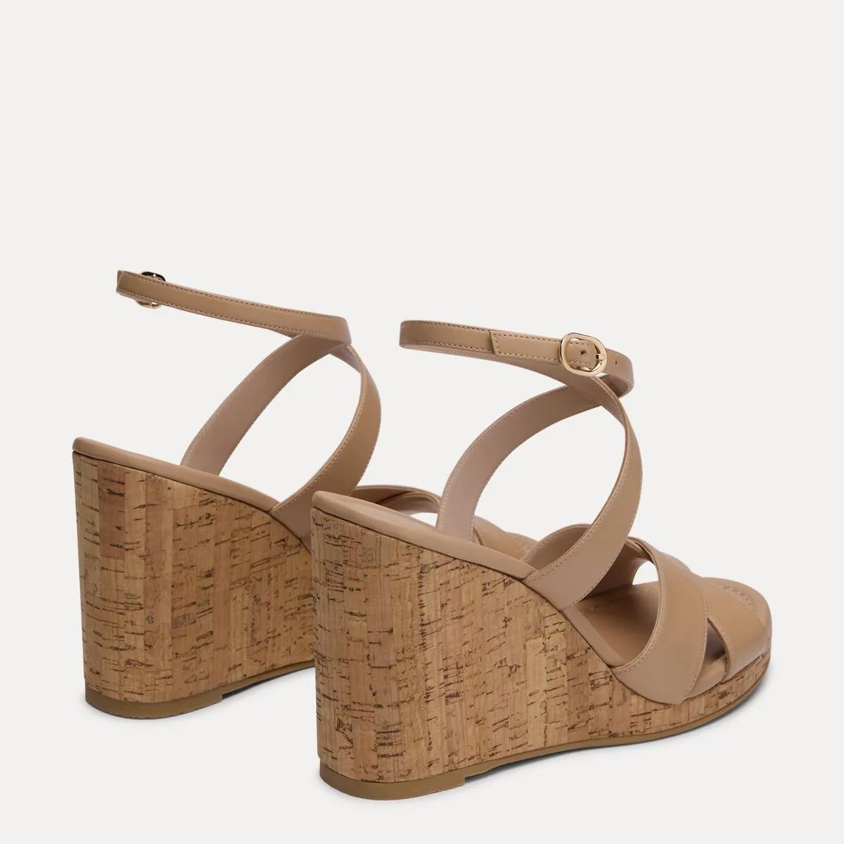Alyssa Wedge Sandal - Adobe Beige Leather & Cork