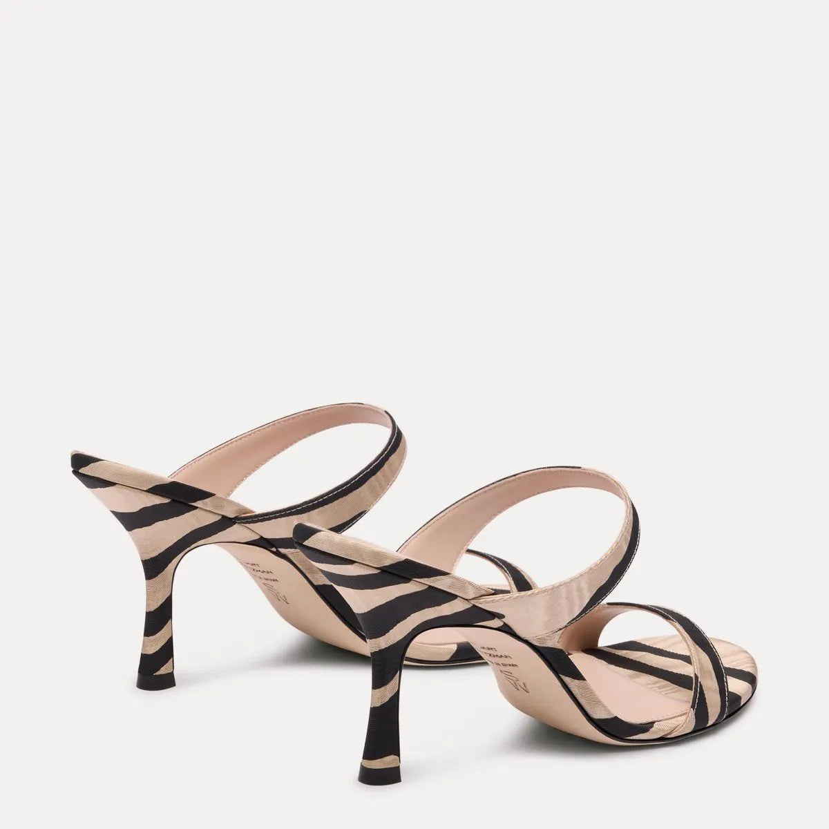 Nudist Slide Sandal 85 - Zebra-Print Moiré Fabric