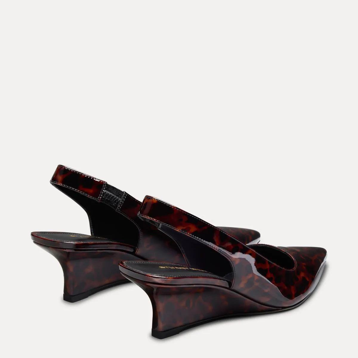 Vinnie Slingback Wedge 50 - Brown Tortoise-Print Leather