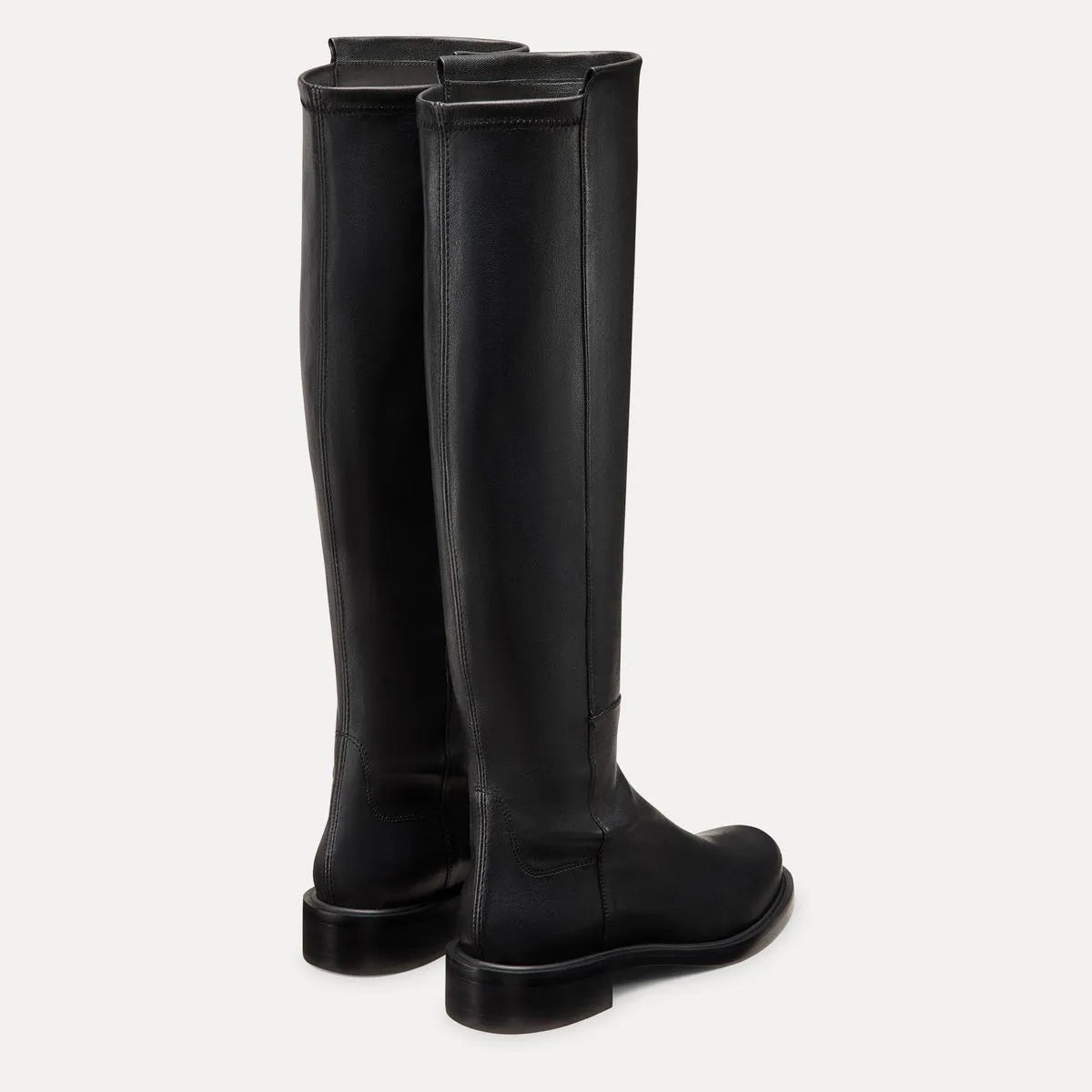 5050 Gisele Wide-Calf Boot - Black Leather & Microstretch