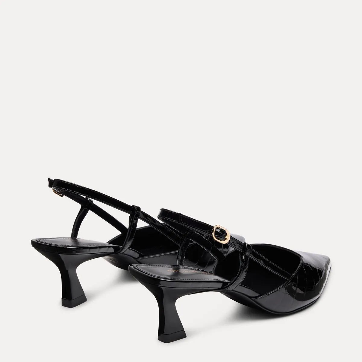 Vinnie Slingback Pump 50 - Black Croco-Print Patent