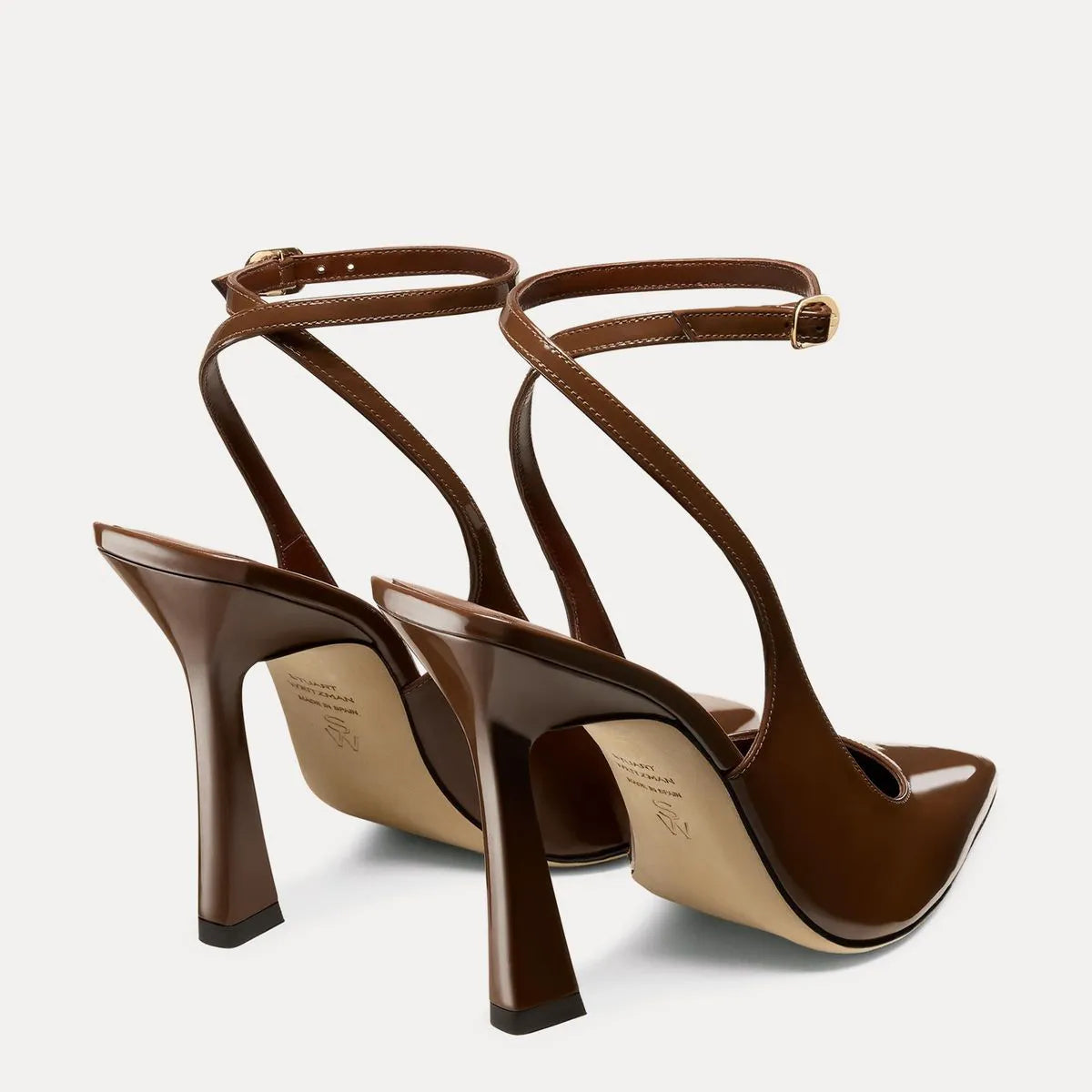 Vinnie Ankle-Strap Pump 100 - Walnut Patent Leather