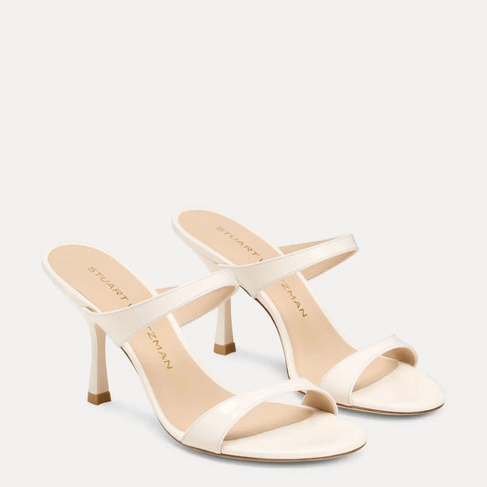 Nudist Slide Sandal 85 - Cream Patent Leather