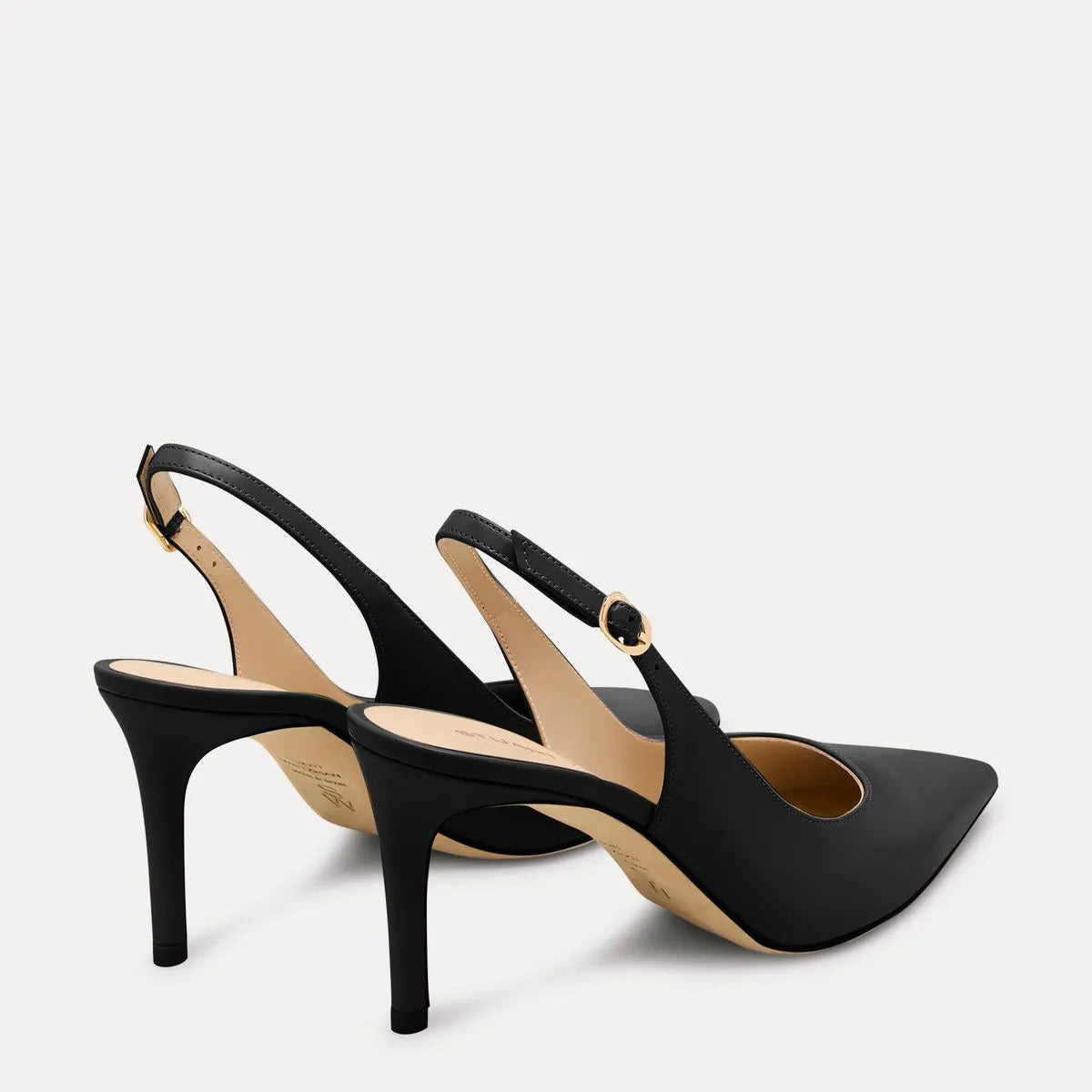 Stuart Power Slingback Pump 75 - Black Leather