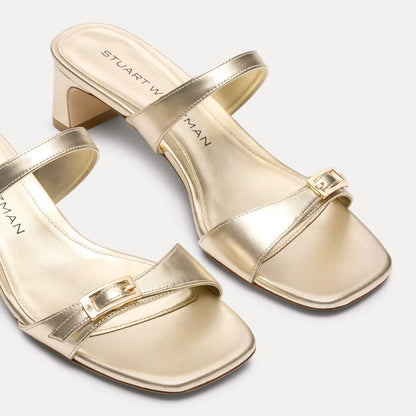 Baby Babette Slide Sandal - Light Gold Leather