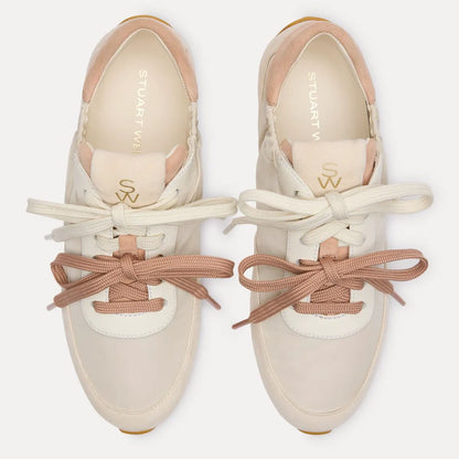 Bond Ruche Sneaker - Linen Nylon & Cream Suede