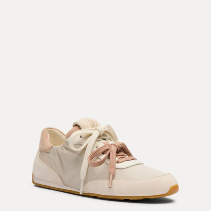 Bond Ruche Sneaker - Linen Nylon & Cream Suede