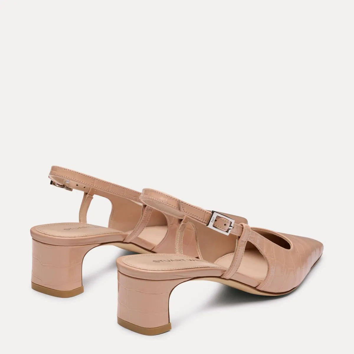 Baby Babette Slingback Pump - Blushful Croco-Print Leather