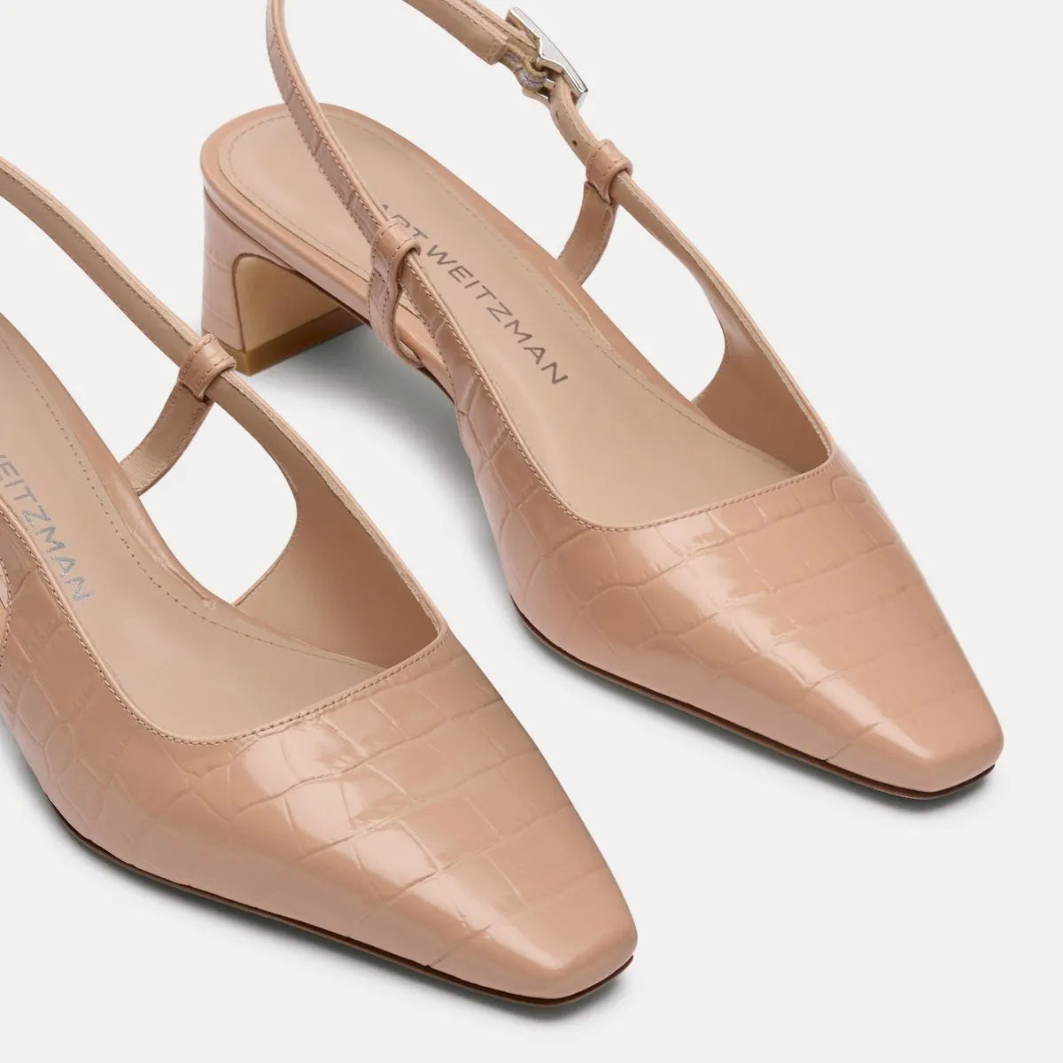 Baby Babette Slingback Pump - Blushful Croco-Print Leather