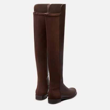 5050 Over-the-Knee Boot - Walnut Leather & Microstretch