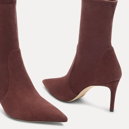 Stuart Power Bootie 75 - Dark Oak Stretch Suede
