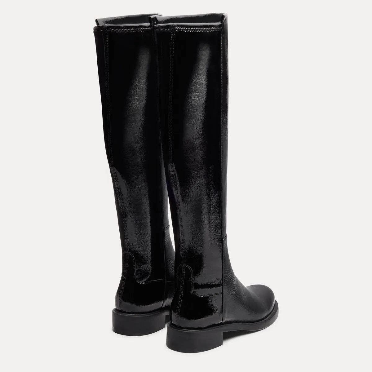 5050 Gisele Knee-High Boot - Black Crinkle Patent & Leather