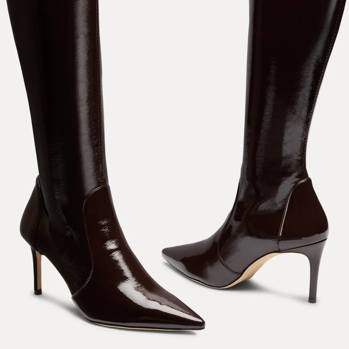 Stuart Power Knee-High Boot 75 - Espresso Stretch Vinyl