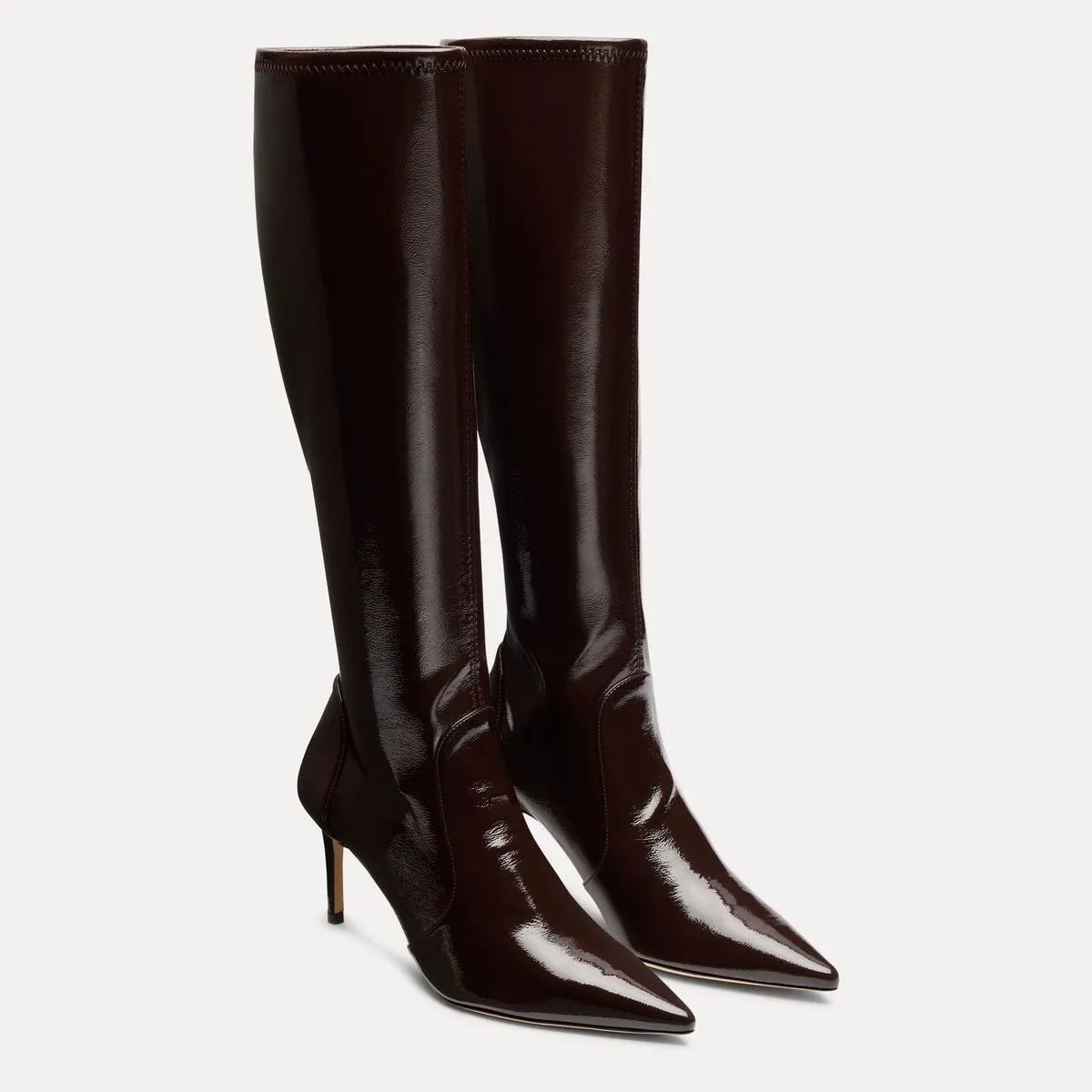 Stuart Power Knee-High Boot 75 - Espresso Stretch Vinyl