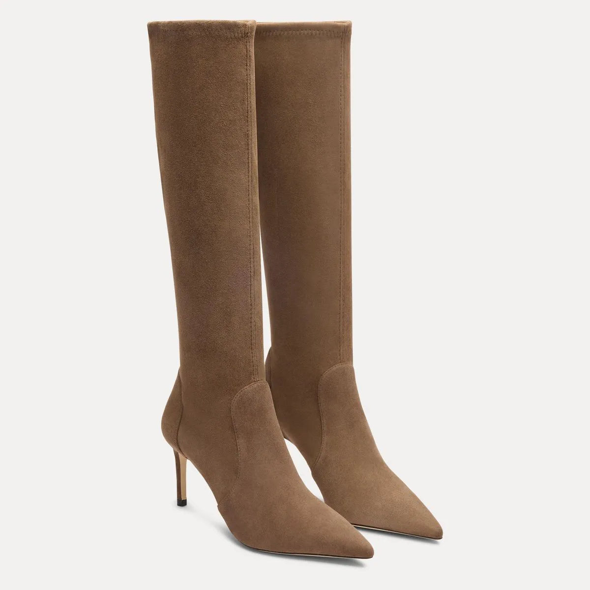 Stuart Power Knee-High Boot 75 - Weathered Taupe Stretch Suede