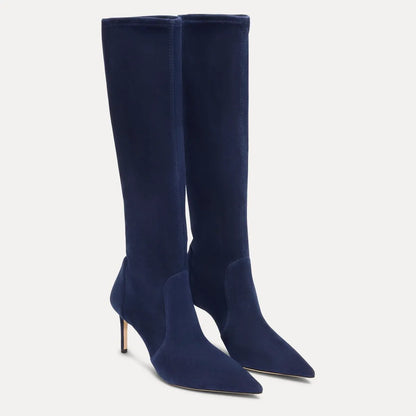 Stuart Power Knee-High Boot 75 - Nice Blue Stretch Suede