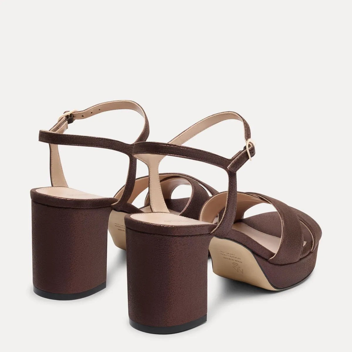 Dayna Platform Sandal 80 - Walnut Leather