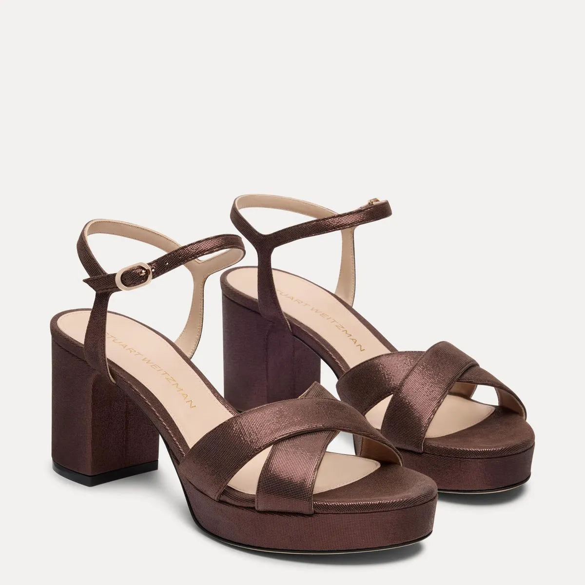 Dayna Platform Sandal 80 - Walnut Leather