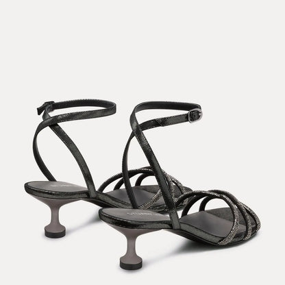 Nudistini Shine Sandal 50 - Graphite Crystals & Leather