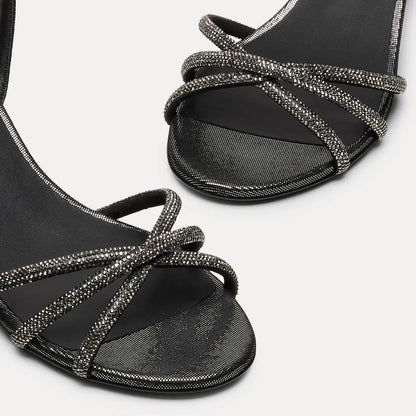 Nudistini Shine Sandal 50 - Graphite Crystals & Leather
