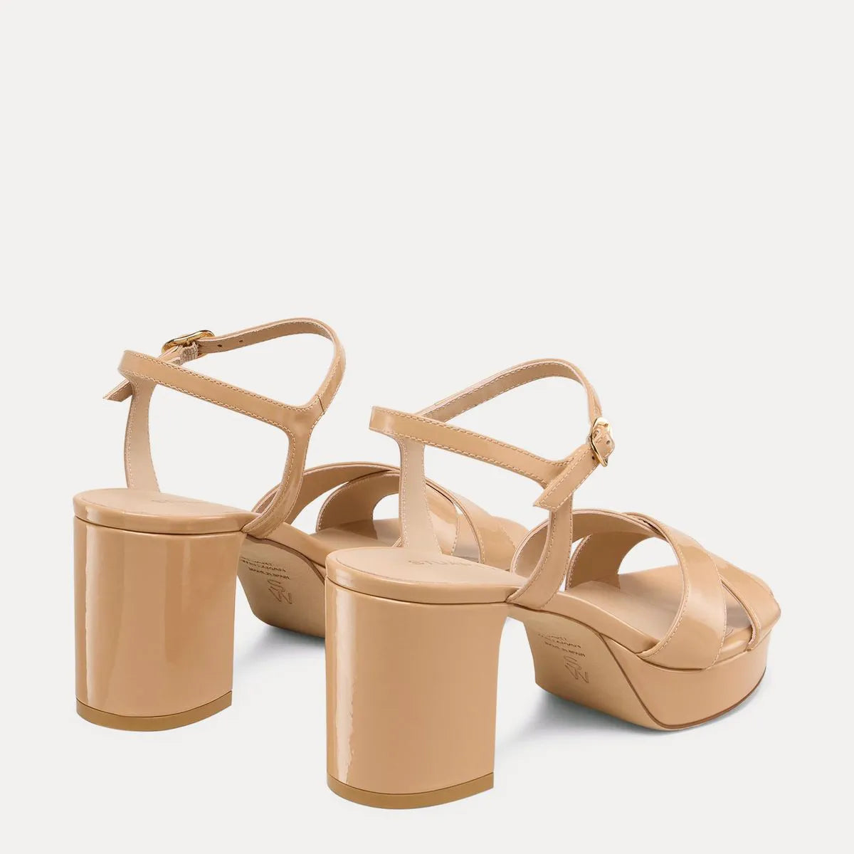 Dayna Platform Sandal 80 - Adobe Beige Patent Leather