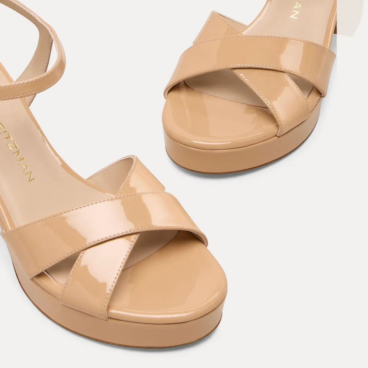 Dayna Platform Sandal 80 - Adobe Beige Patent Leather
