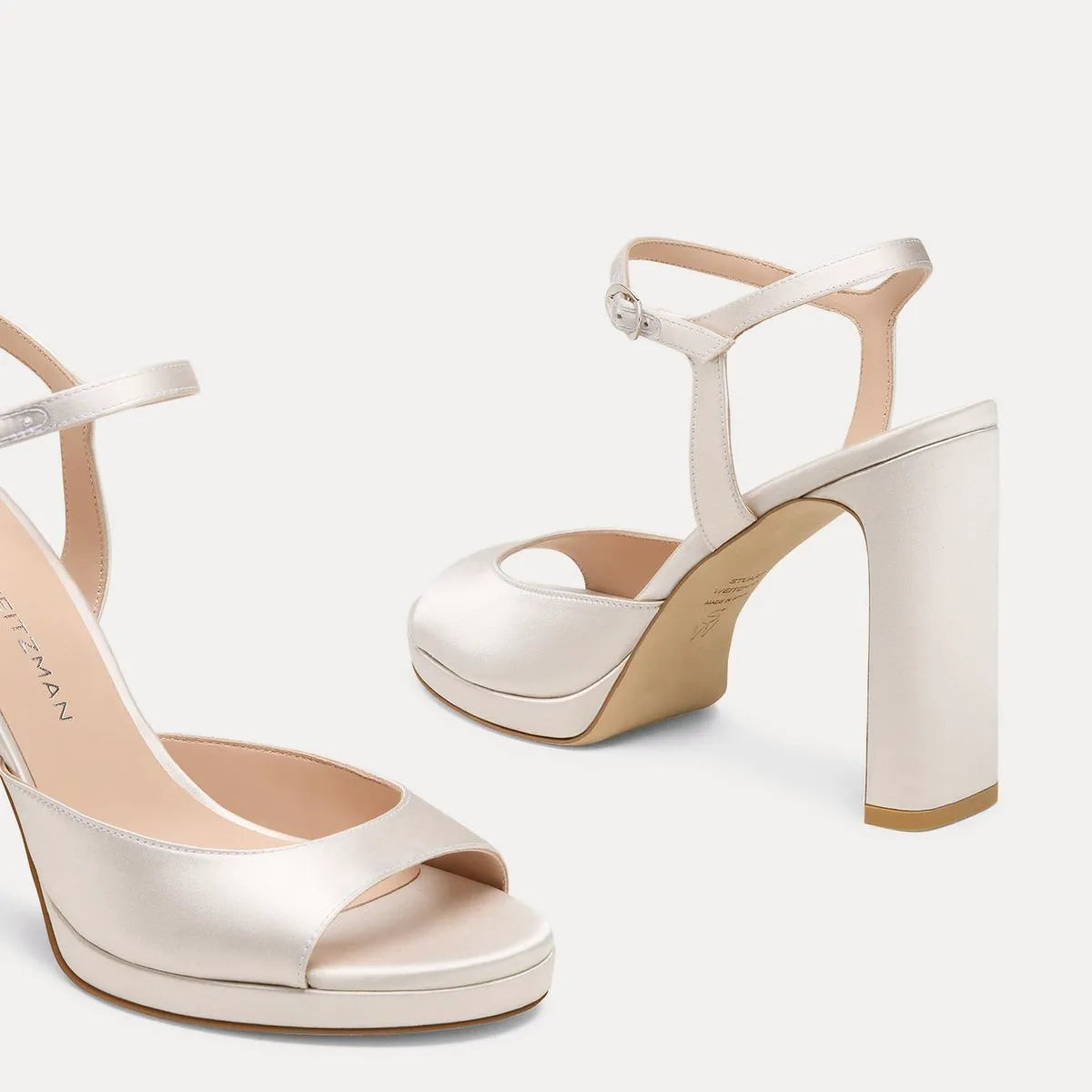 Babette Platform Sandal - Cream Satin