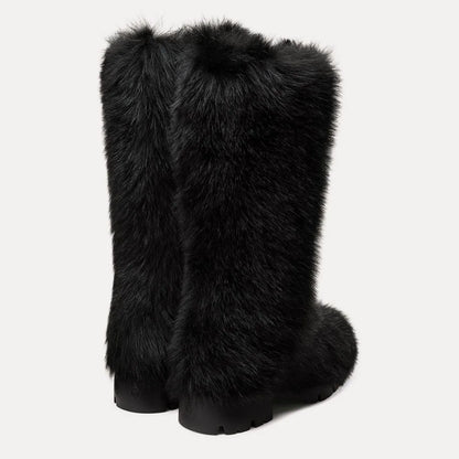 Hudson Shearling Knee-High Boot - Black Shearling