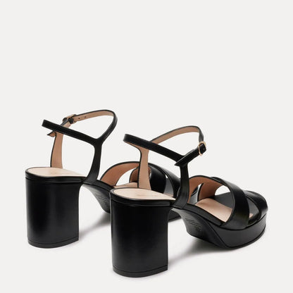 Dayna Platform Sandal 80 - Black Leather