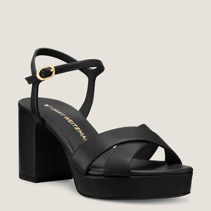 Dayna Platform Sandal 80 - Black Leather