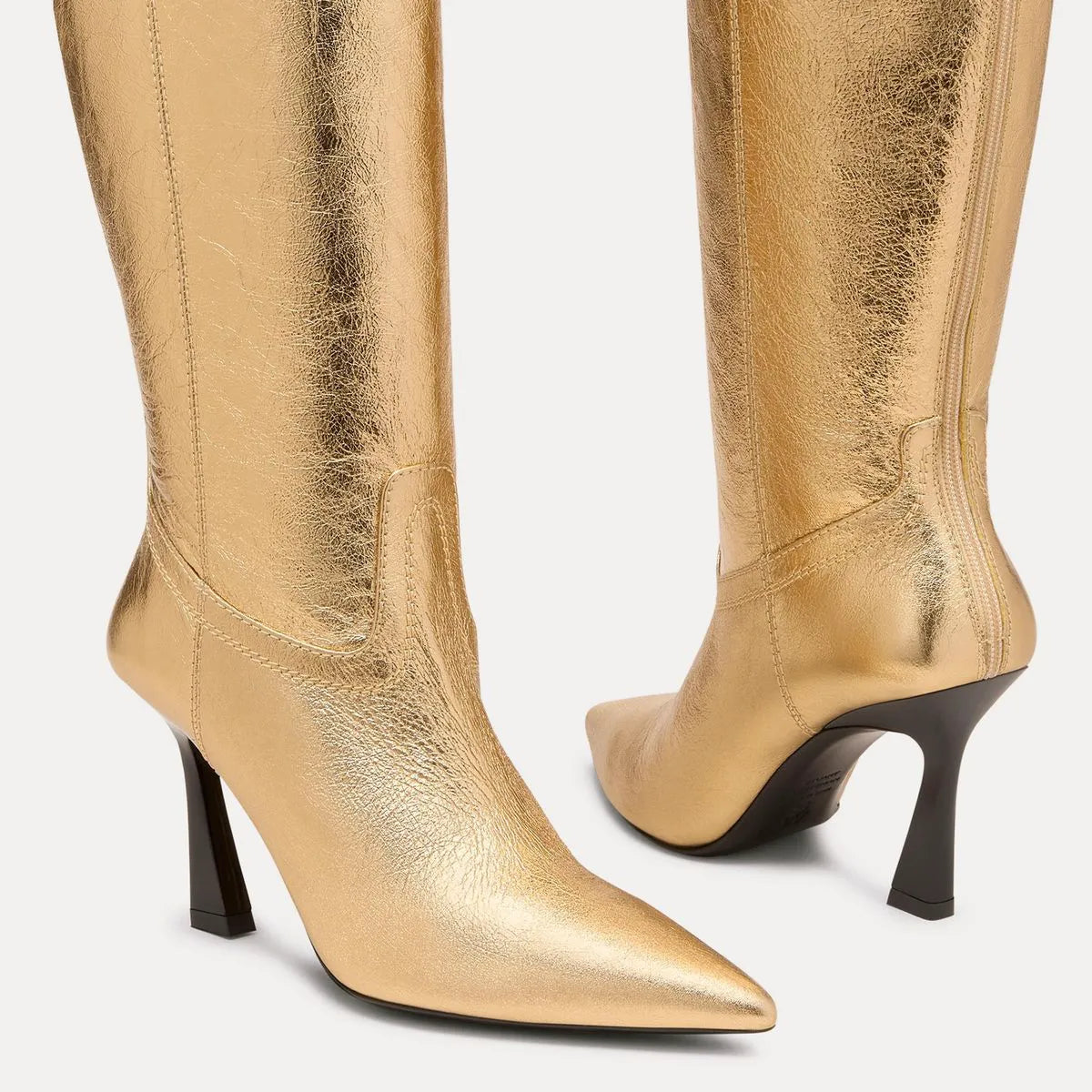 Vinnie Cowboy Knee-High Boot 85 - Light Gold Leather