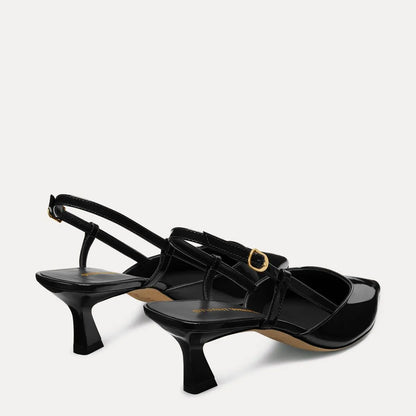 Vinnie Slingback Pump 50 - Black Patent Leather