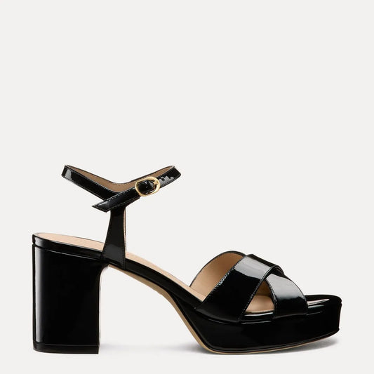 Dayna Platform Sandal 80 - Black Patent Leather