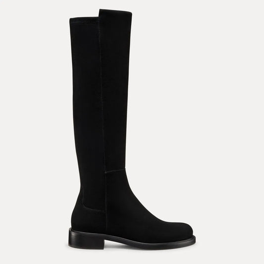 5050 Gisele Knee-High Boot - Black Suede & Microstretch