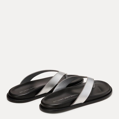 Marykate Thong Sandal - Silver Leather