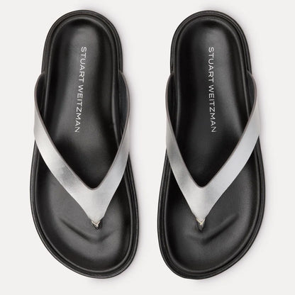 Marykate Thong Sandal - Silver Leather