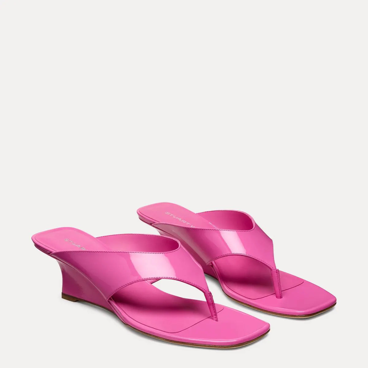 Vinnie Wedge Thong Sandal 50 - Sunset Pink Patent Leather