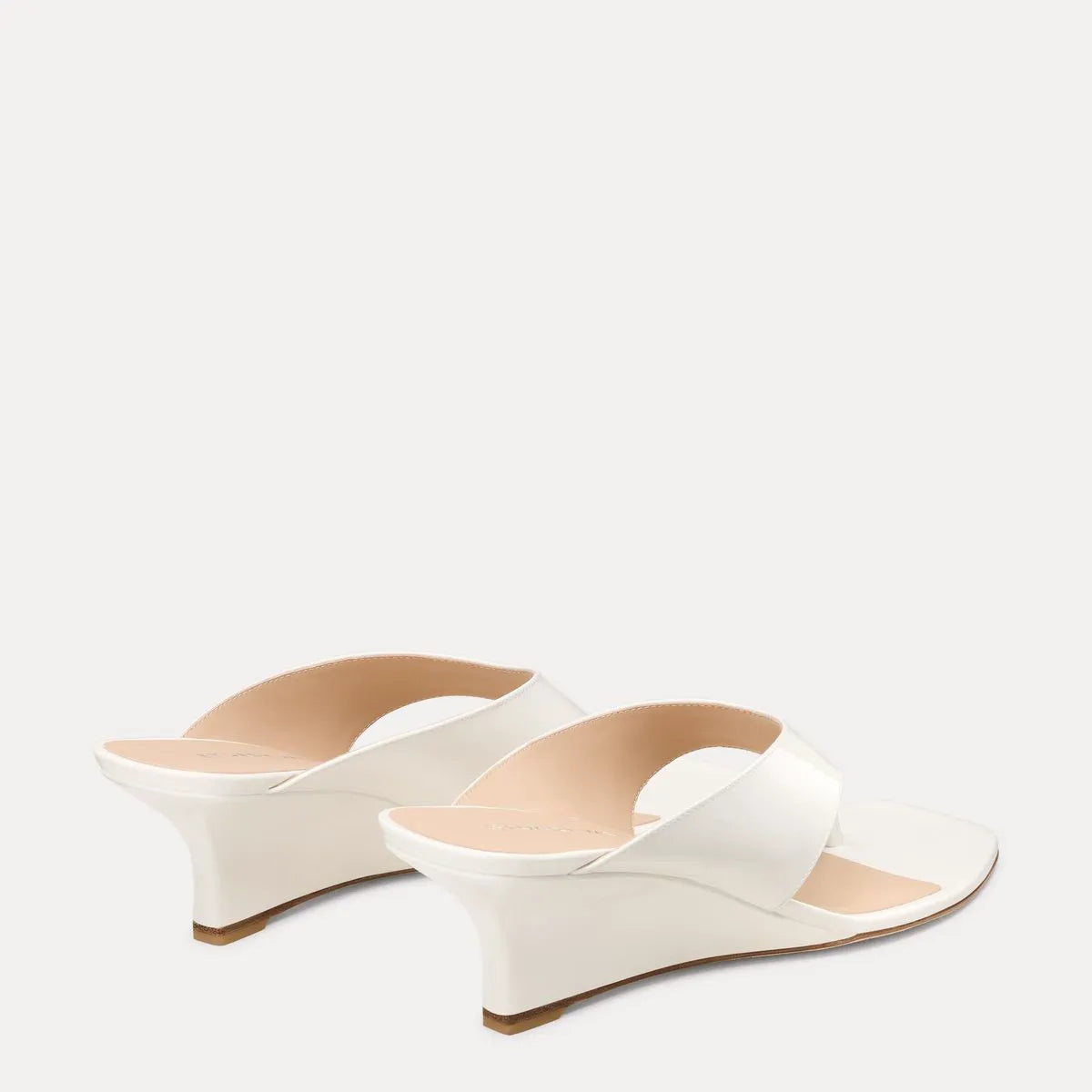 Vinnie Wedge Thong Sandal 50 - Blanco Patent Leather