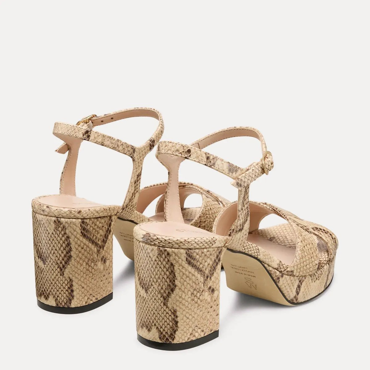 Dayna Platform Sandal 80 - Adobe Snake-Print Leather