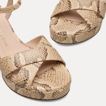 Dayna Platform Sandal 80 - Adobe Snake-Print Leather