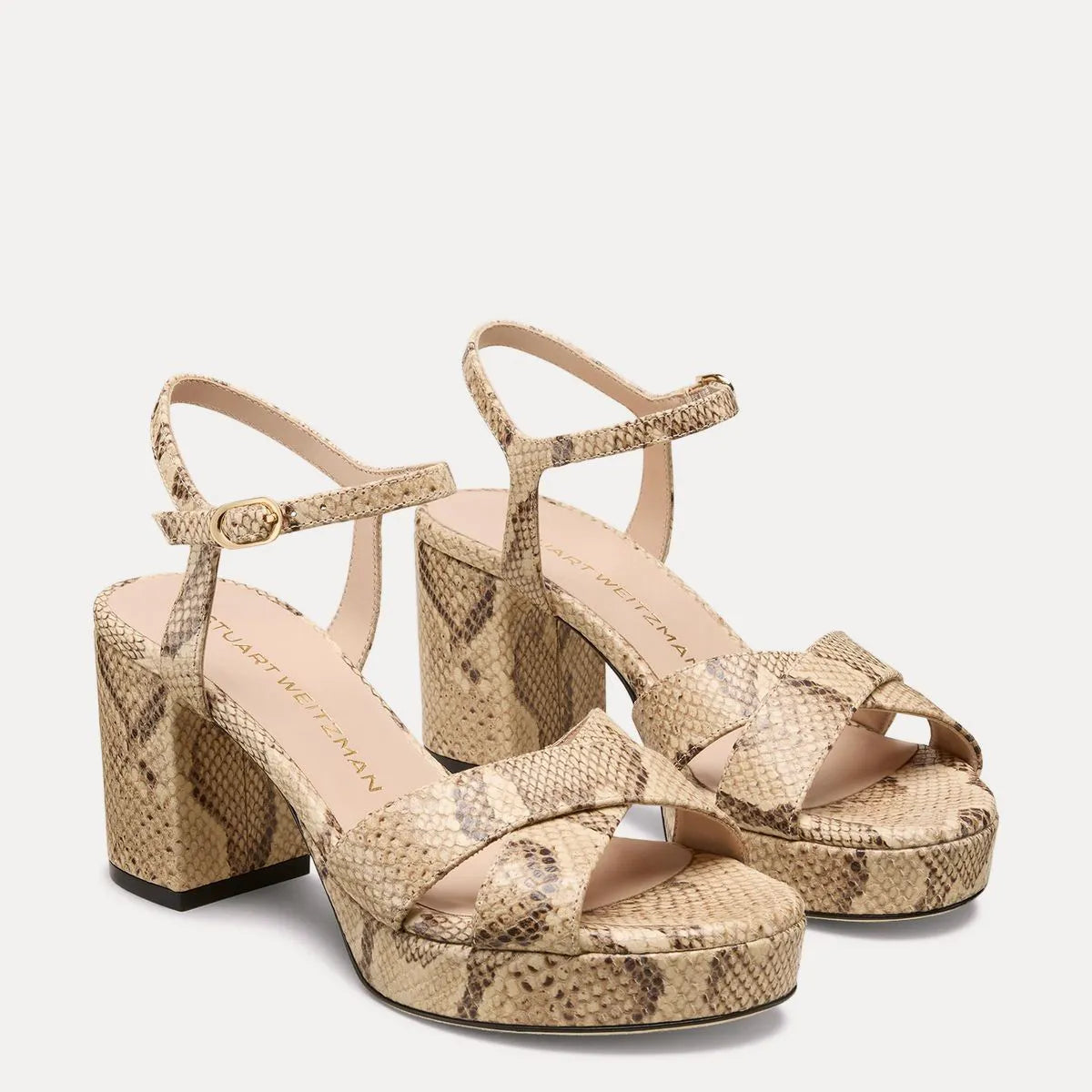 Dayna Platform Sandal 80 - Adobe Snake-Print Leather