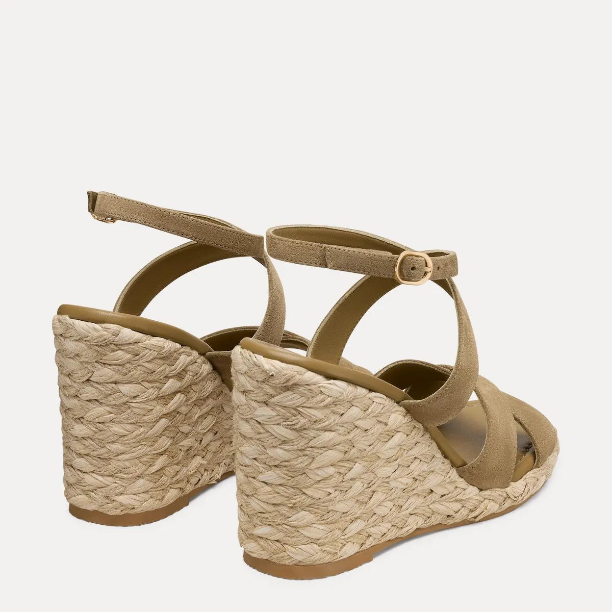 Alyssa Wedge Sandal - Golden Olive Suede