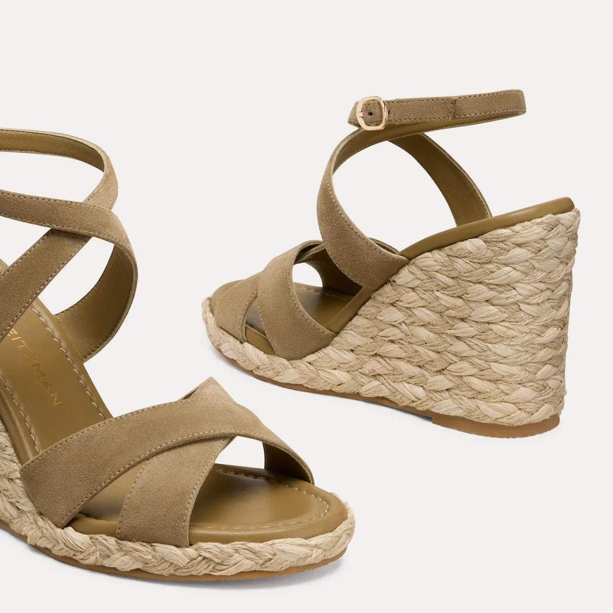 Alyssa Wedge Sandal - Golden Olive Suede