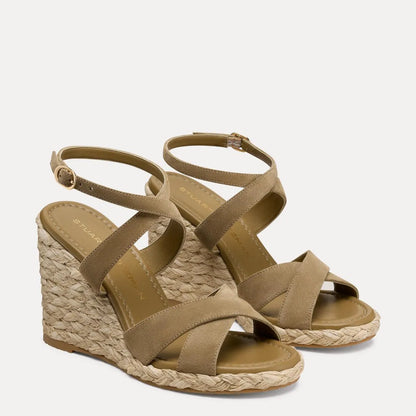 Alyssa Wedge Sandal - Golden Olive Suede