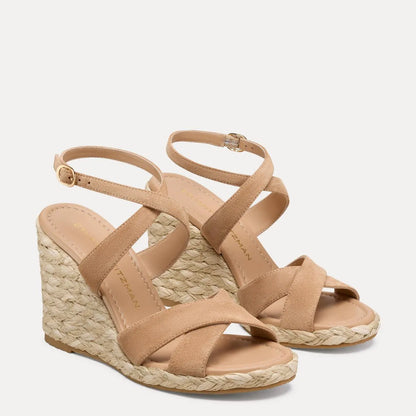 Alyssa Wedge Sandal - New Camel Suede
