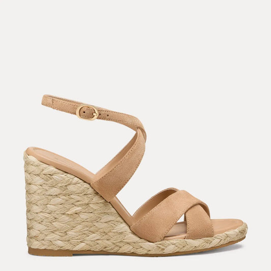 Alyssa Wedge Sandal - New Camel Suede
